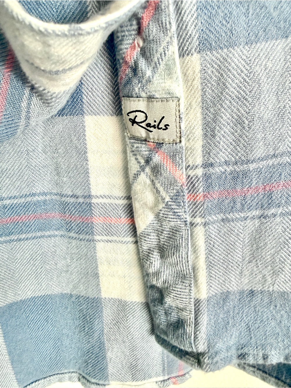 RAILS Hunter Plaid Shirt in Blue Lake Coral LARGE cozy - Picture 7 of 9